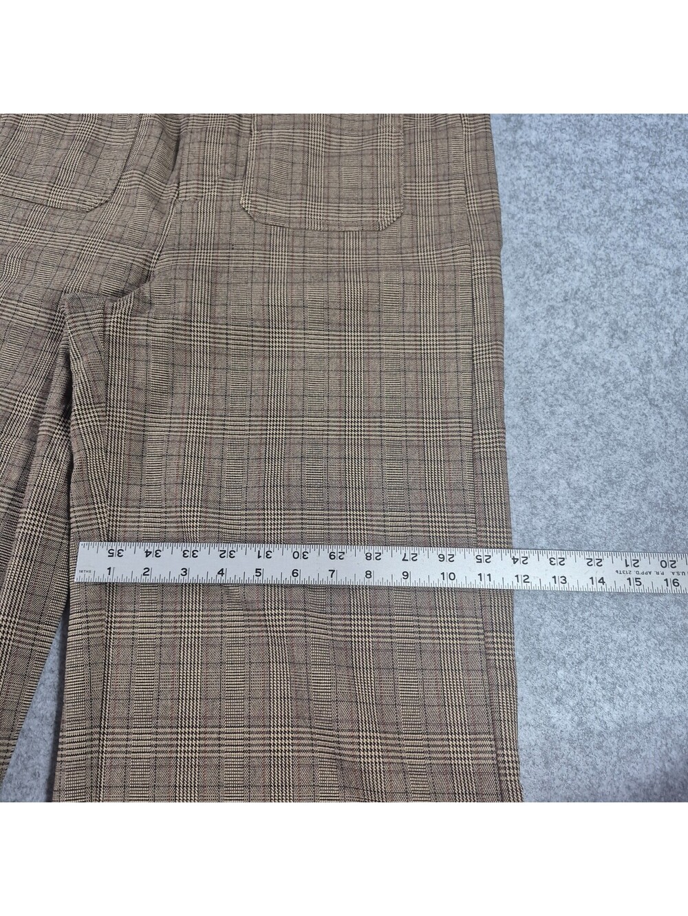 Jules & Leopold Brown Plaid Wide Leg Trousers Sz XL Business Casual Stretchy - Picture 8 of 13